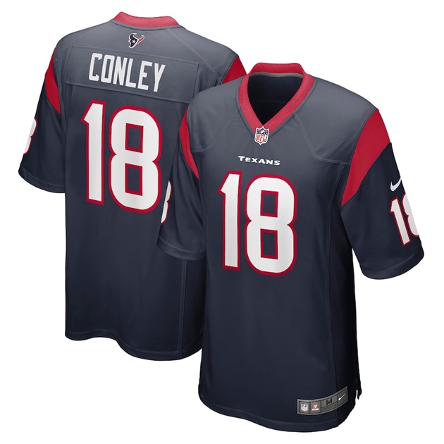 mens nike chris conley navy houston texans game jersey